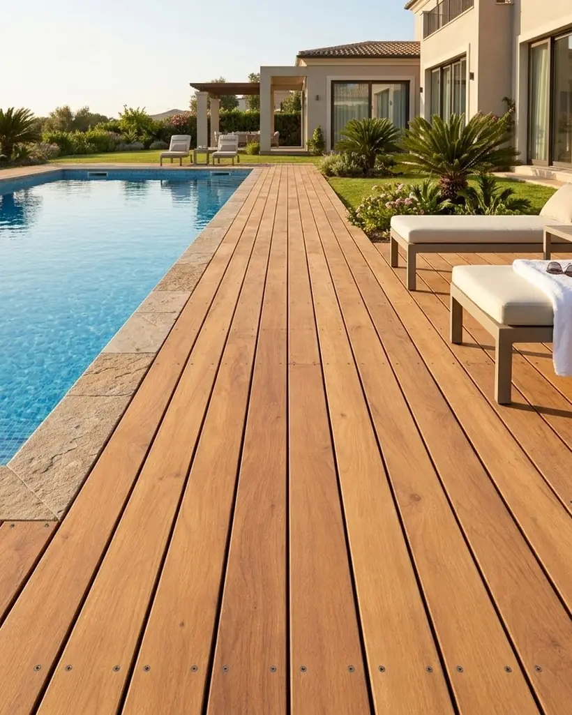 Bursa ahşap deck karo uygulaması: havuz kenarı deck
