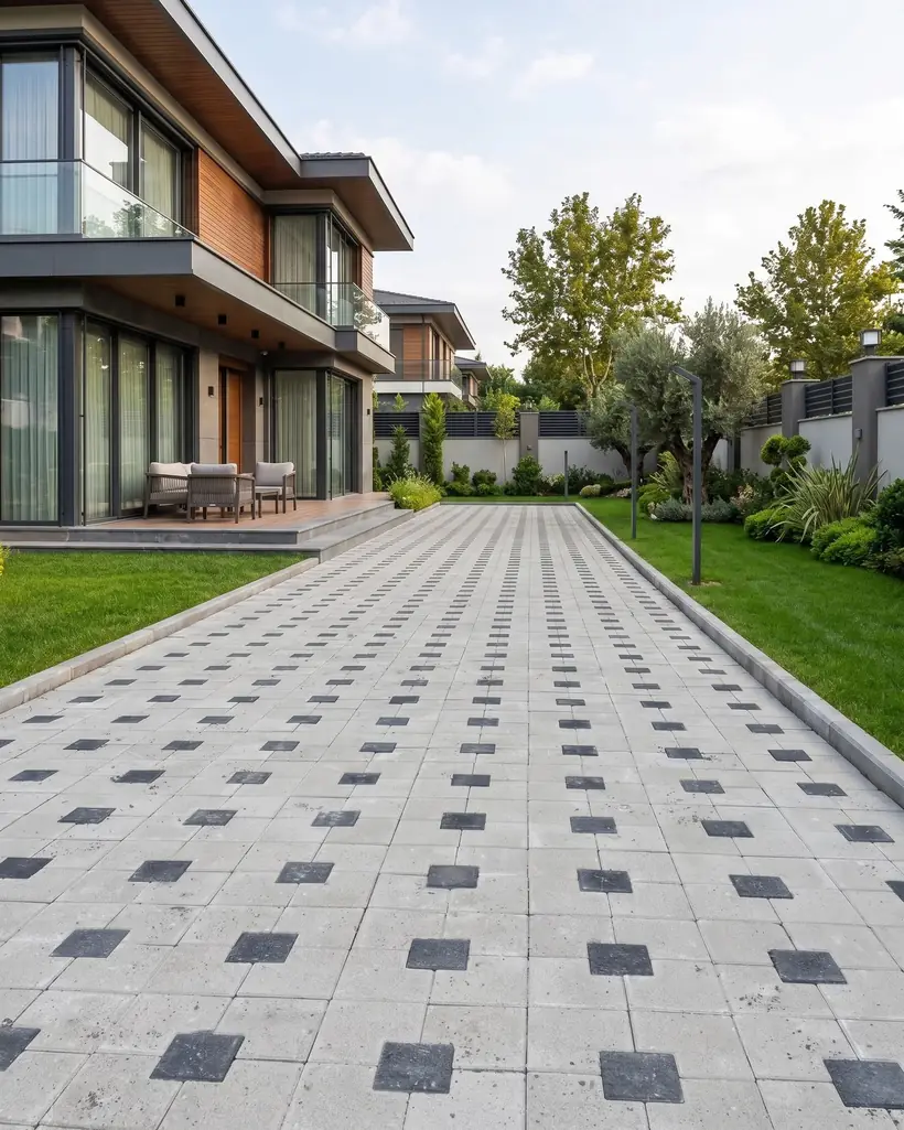 Bursa kilitli parke taşı uygulaması: villa araç yolu